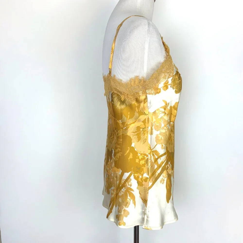 New Gold Hawk Silk Golden Bloom Claire Camisole Top Sz M - Picture 11 of 16